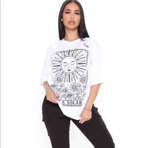 Fashion Nova; White Tunic Sun “La Solar” Top